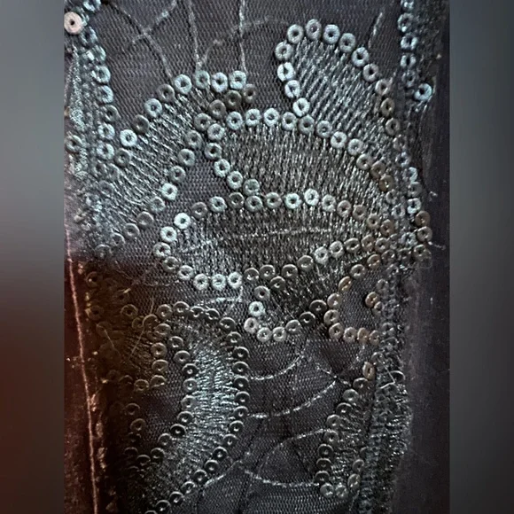 CRASH & BURN black sequin zip hoodie L - Picture 7 of 12